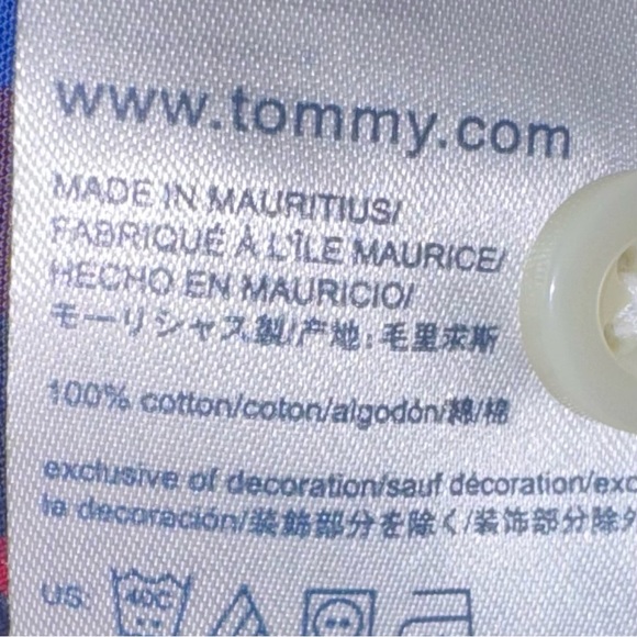 Tommy Hilfiger Men’s Button Down Shirt SZ Medium Blue Jean Print - Picture 5 of 6